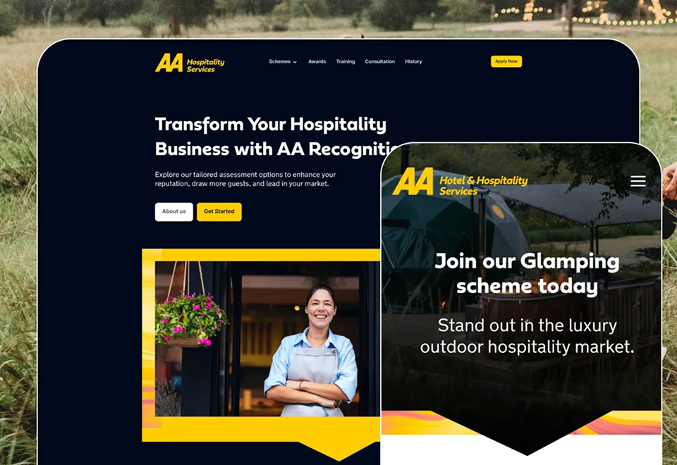 AA Media hospitality services website
